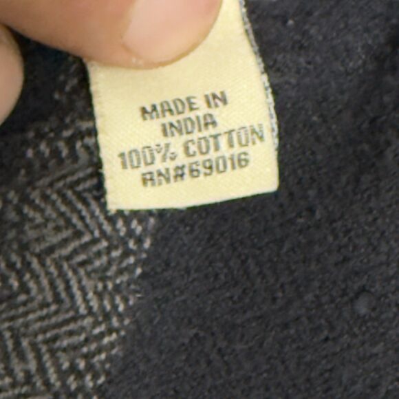 Ruff Hewn Men’s Flannel Shirt Black Grey Plaid Long Sleeve Button Front Size XL - Picture 4 of 15